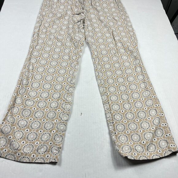 Ann Taylor Linen Blend Straight Leg Pants Boho Geometric Print Lightweight Small - Picture 2 of 12
